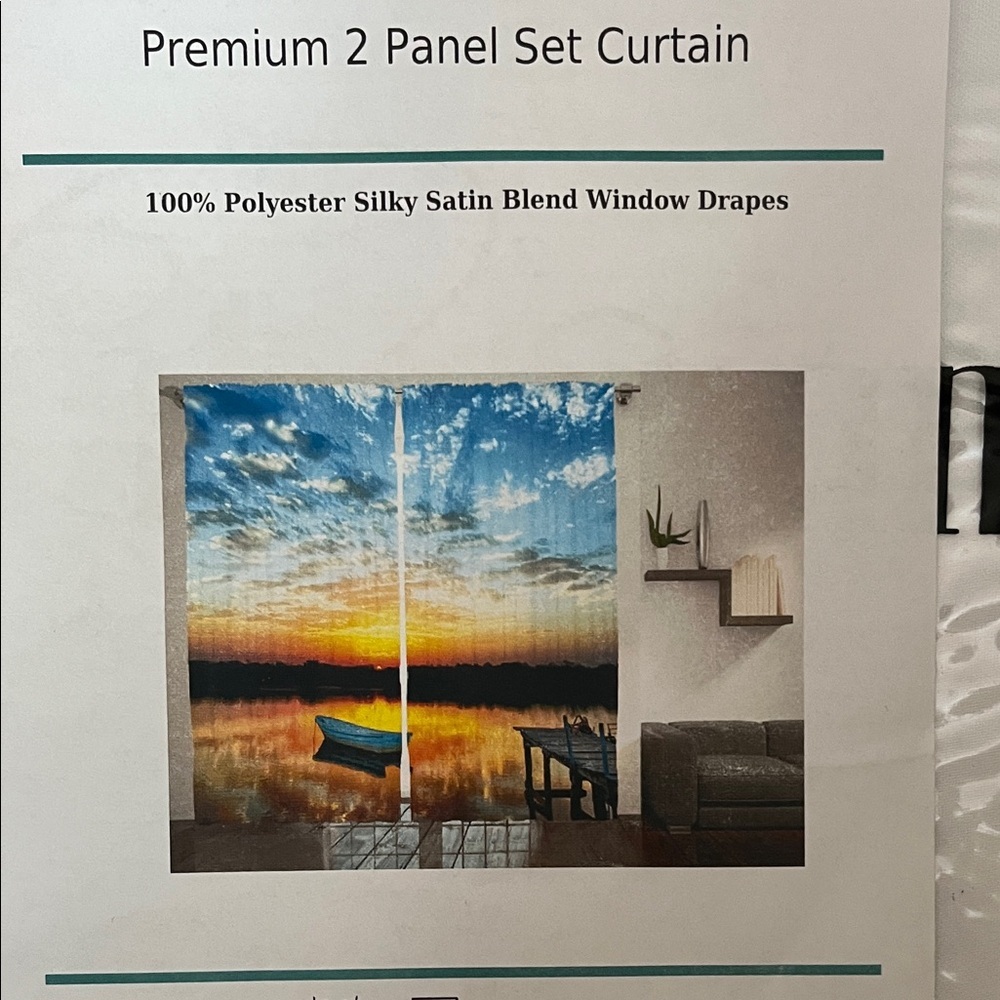 Sunset Lake 2 Curtain Panel Set